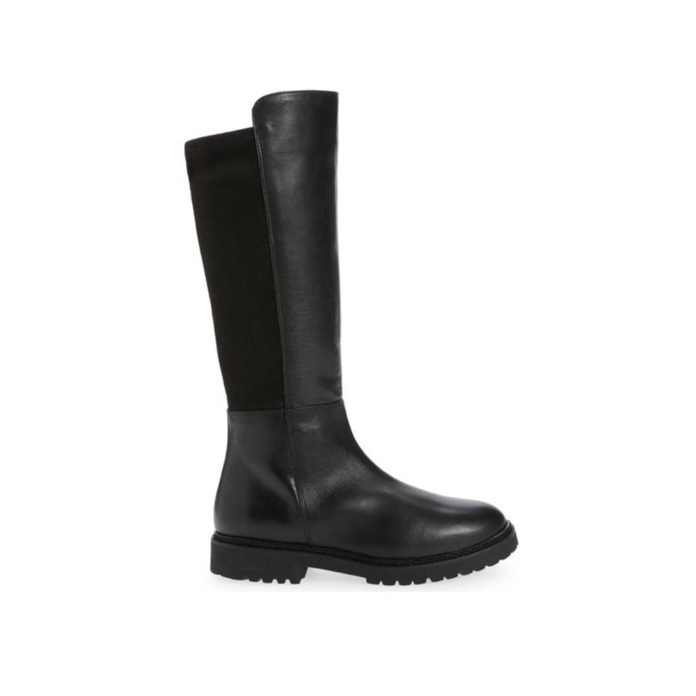 NEW Aquatalia Mattie Water Resistant Leather/Suede Tall Boots Black Size 6.5